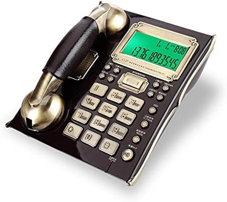 SDFGH CORDED телефон со лична карта на повикувач, функција на будилник, доверливо бирање Европски антички гроздобер фиксни телефонски