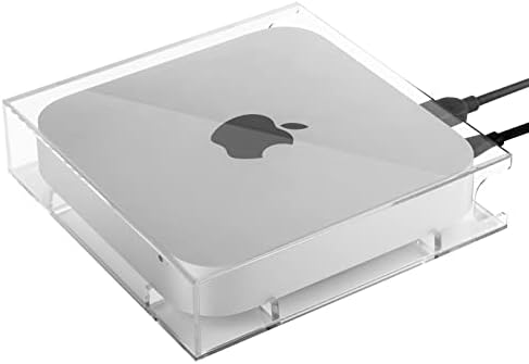 Држач за мини-штанд на Mac Mac со отстранлив капак за прашина, акрилен десктоп штанд компатибилен со Apple Mac Mini 2010-2023