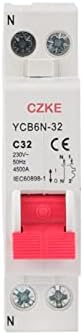BNEGUV MCB Минијатурен прекинувач за прекинувачи на колото-неутрален прекинувач YCB6N-32 6-32A 1P+N Електричен прекинувач Домашна безбедност