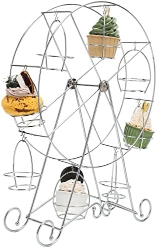 Штанд за Кекси Со панорамски Тркала, 8 Чаши Носител На Дисплеи За Носачи На Десерти За Ресторани Продавници За Десерти