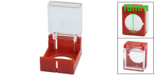 Uxcell Пластичен Заштитен Штитник За Прекинувач Со Тркалезно Копче, 16 мм, Црвено