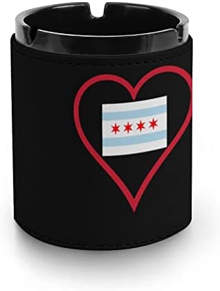 Го Сакам Чикаго Црвено Срце Кожен Пепелник Модерни Пепелници За Пури Домашна Канцеларија Декор