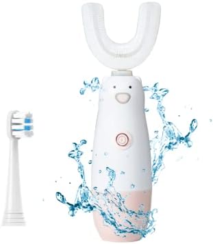 Meqtpomy Детска електрична четка за заби ， 6 модели за чистење во форма на заби во форма на заби водоотпорна батерија напојува 360 автоматски