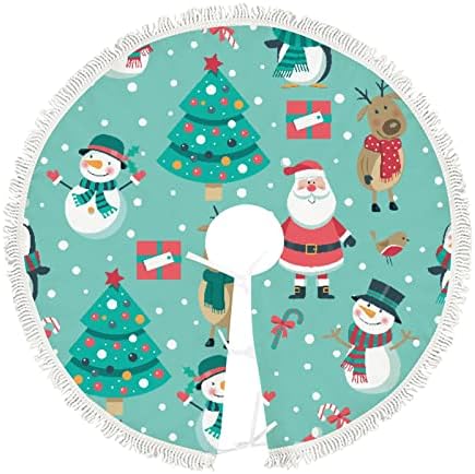 КСОЛАР Божиќно Дрво Здолништа Големи 48 Цртан Филм Санта Пингвин Снешко Дрво, Затворен Отворен Божиќ Украси Дрво Мат За Зимска