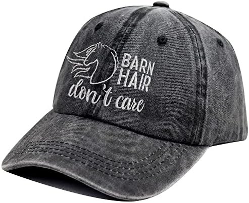 Камаплеј штала за коса Не е грижа капа, везена прилагодлива памучна капа за бејзбол, подароци за loversубители на коњи за жени мажи