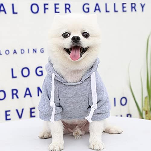 Мало девојче куче џемпер миленичиња есен и зимска џеб џеб, сиви врвови мачки дуксери, симпатична патент топла облека за миленичиња за кучиња
