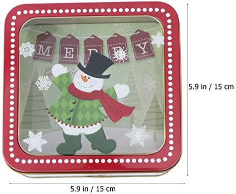 3 парчиња Квадратна Лимена Кутија За Бонбони Кутија За Пакување Подароци Божиќна Кутија За Завиткување За Печење Божиќни Украси Подароци
