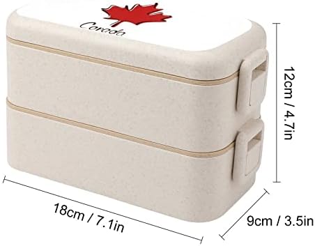 Канада јавор остави двојно стабилно бенто кутија за ручек модерен бенто контејнер со сет за прибор