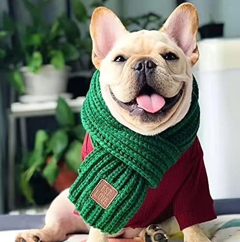 Божиќна куче плетена шамија! Удобно миленичиња топли бандани! Шамија за декорација на зимски празници за мали средни кучиња! Изберете ја вашата