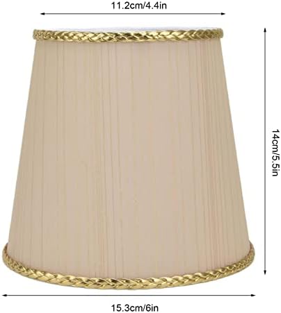 Сенка за ламба од ткаенини од 2 парчиња, абамбада за златен раб за подни ламби, замена