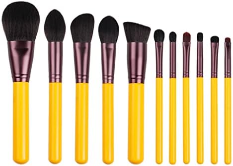 QWZYP шминка-четка-жолта серија 11pcs синтетички четки за коса сет-лице и козметичко пенкало-уметнички алатки за-затегнување на