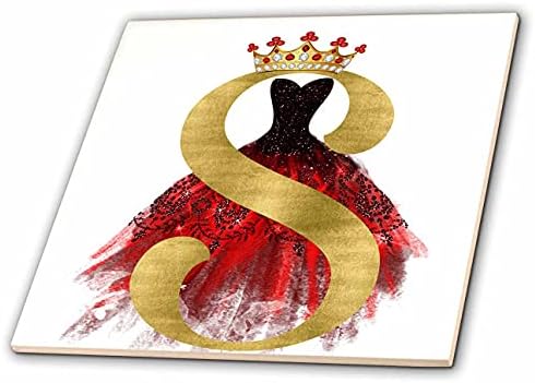 3дроза Црвена Наметка Слика На Накит Круна Слика На Златен Монограм Р-Плочки