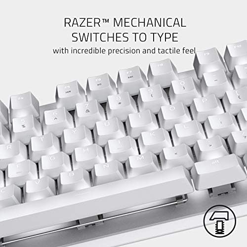 Razer BlackWidow Lite Tkl Tenkeyless Механичка тастатура: Преклопници на клучеви од портокал - тактилно и тивко - осветлување на бело индивидуално копче - Компактен дизајн - Кабел за