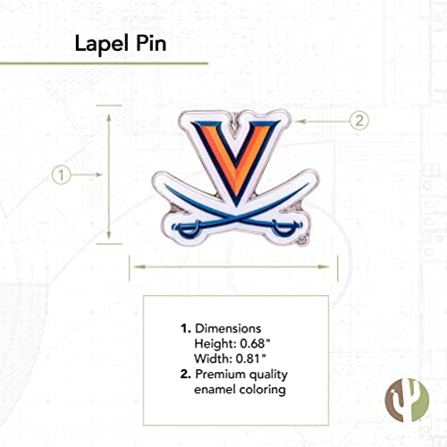 Универзитет во Вирџинија Лапел иглички Кавалирс Ува Вахос лого емајл направен од метал