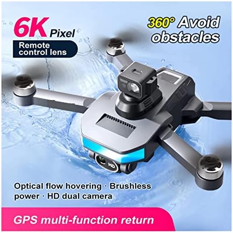 GPS Drone UJIKHSD со 6K двојна камера за возрасни, 1500M видео менувач, FPV квадкоптер со позиционирање на GPS, избегнување на пречки,