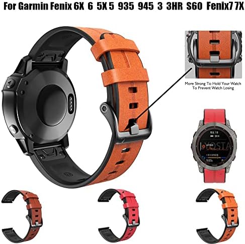 SKM EasyFit Watchband за Garmin Fenix 7 7X 6X Pro 5X 5Plus Mk1 Кожен Ремен За Зглоб Претходник 945 935 Ослободување Брз Часовник 22 26mm
