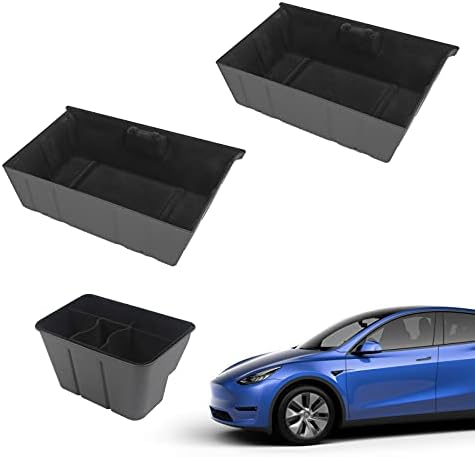 powoq Одговара На Tesla Модел Y Под Седиште Кутија За Складирање Под Седиште Организатор Скриен Послужавник За Складирање На