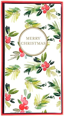 Графика Дедо Мраз Бил Пари Носителот | Пакет од 15 Картички со Коверти | Готовина Или Подарок Картичка Носителот | Божиќ Честитки | Зелена