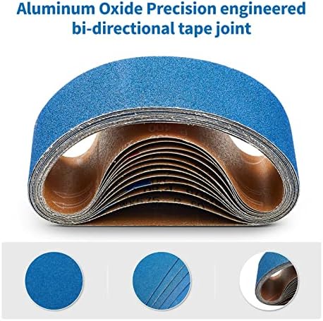 Xinruili 4 × 36 инчи пескачки ремени 12 пакувања алуминиум оксид за пескарење хартија Премиум шкурка за појас Сандер