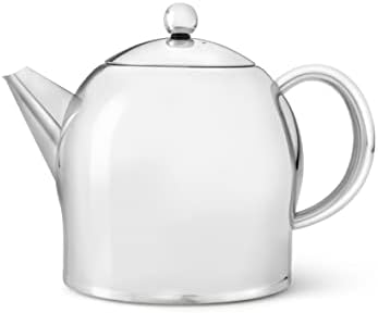 Бредемејер Санте Двоен wallид чајник, 1,4-литарски сјајно завршување од не'рѓосувачки челик со сјајни акценти