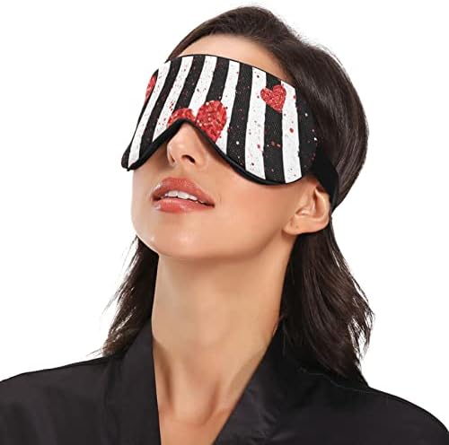 Unisex Sleep Mask Eye Mask Вертикално-лента-loveубов-срце ноќна маска за спиење удобно покритие на сенката за спиење на очите