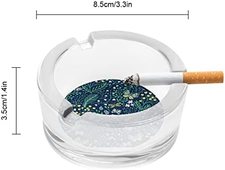 Летни билки и пеперутки стакло пушење пепелници цигари цигари тркалезни држачи за фиока за пепел за затворено на отворено