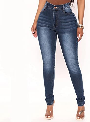 Aduwoan Women'sенски плус големина Curvy Bootcut Mid-Rise Stright Suiniors Jeans