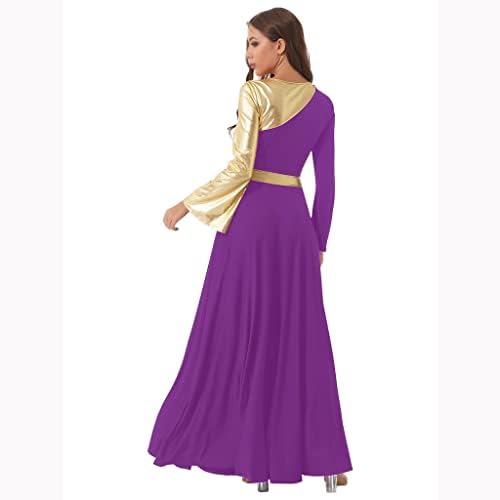 Фустани танцуваат фустан мода со долг ракав металик пејачи кои ја обожаваат костумот лирска фаза перформанси танцувачка облека