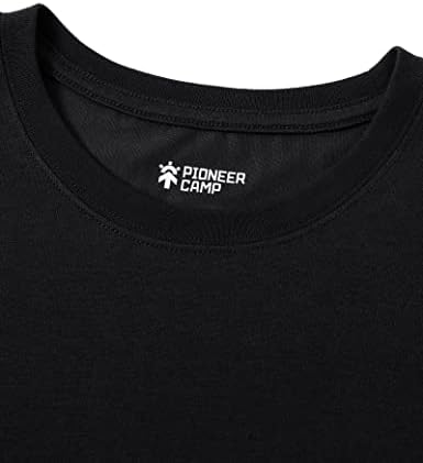 Пионерски камп Менс Класична памучна маица со меки обични маички за мажи, вклопуваат маички со кошула, краток ракав