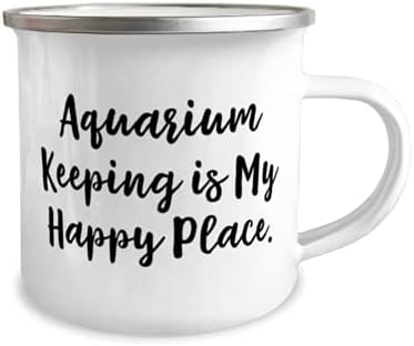 Саркастичен аквариум за чување подароци, чување на аквариум е моето среќно место, празничен 12oz кампер кригла за чување на аквариум