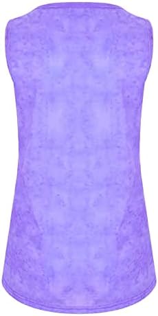 Виолетова тинејџери девојки Архаик Камизол резервоар со шарени елек печати преголеми врвови на елек кошули без ракави со ракави, вратот