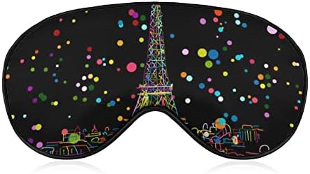 Ноќ Париз Ајфеловата Кула Шарена Маска За Очи За Спиење Со Точки Мека Смешна Сенка За Очи Со Врзани Очи Маска За Спиење За Патување
