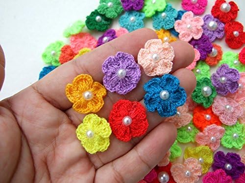 Брендот на Icrafy на 100 компјутери. Избрани мал цвет од капчиња со бисер ткаенина памук сатен занает занаетчиски апликации за