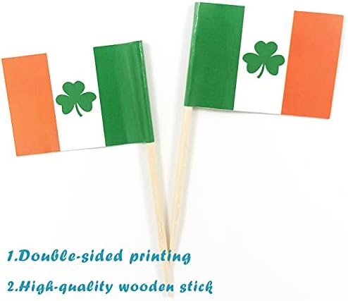 ЈБЦД Ирска Шамрок Чепкалка За Заби Знаме Ирски Мини Мали Кекси Топер Знамиња