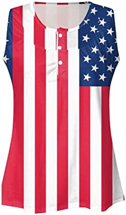 4-ти јули Американско знаме Туники за жени стомачни криење маички лето летен празник за кратки ракави за кратки ракави нагоре во блузи со вратот