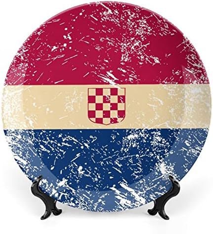 Хрватска ретро знаме керамичка декоративна чинија со приказ на штандот што виси прилагодена годишнина свадба празнични подароци