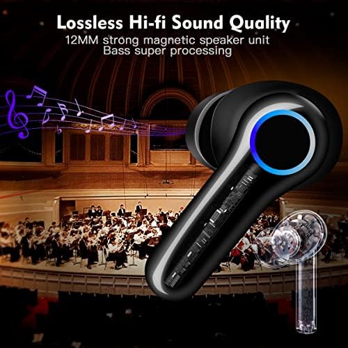 АТМПЦ Безжични Слушалки Со Длабок Бас Вистински Bluetooth 5.2 Слушалки 40h Playtime Led Дисплеј Со Безжична Кутија За Полнење