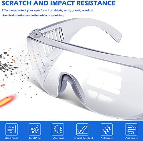 Безбедносни очила OXG преку очила за очила, ANSI Z87.1 Безбедносни очила за заштита на очи за мажи и жени
