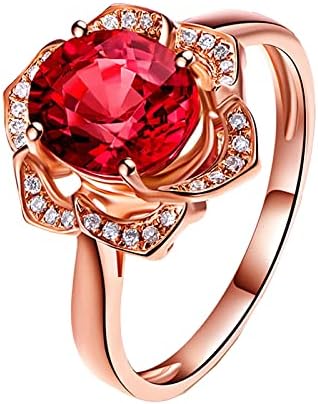 2023 година Нови дами прстен моден розов прстен за прстени на ден на црвен циркон предлог за закуска прстен на в Valentубените прстени