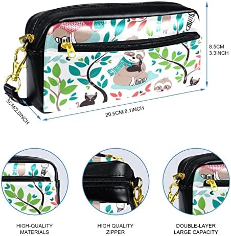 Тбуобт Торба За Шминка Патент Торбичка Патување Козметички Организатор За Жени и Девојки, Тропски Лисја Зелен Камелеон