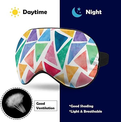 Акварел триаголник шема Смешна спиење маска за очи мек заслепи за очи со прилагодлива лента за ноќни очила за мажи за жени