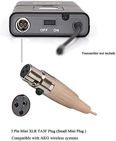 Beige TA3F Mini 3Pin XLR микрофон за единечни слушалки за AKG Samson безжичен предавател на Bodypack…