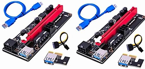 Конектори најновиот VER009 USB 3.0 PCI -E Riser Ver 009S Express 1x 4x 8x 16x Extender PCIe Riser Adapter картичка SATA 15pin до 6 пински