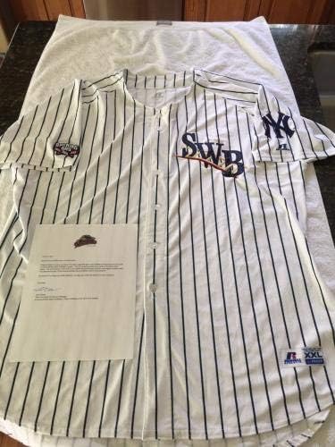 Yorkујорк Јанкис Арон Судија потпишан игра користена Scranton Pin Stripe Jersey JSA LOA - MLB игра користена дресови