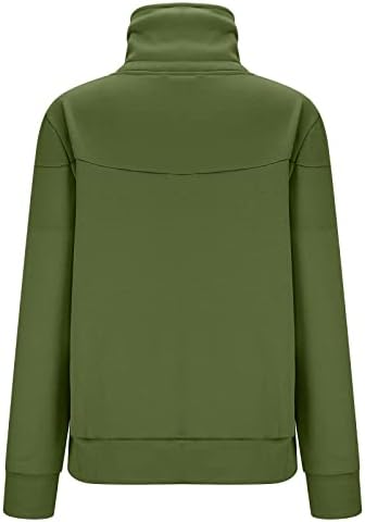 Женски обични џемпери со долги ракави, патент јак јак јакна кардиган надворешна облека лабава вклопена цврста боја туничен пуловер