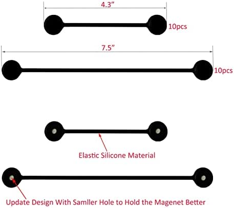 Врски со силиконски магнетски кабел, организатор на магнетски кабел, врски за еднократно магнетски кабел за пакети со жица, црни