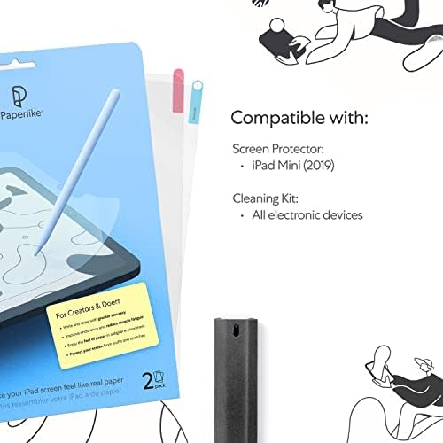 Пакет во форма на хартија-комплет со два во-еден вклучува заштитник на екранот за iPad mini 7.9 и комплет за чистење