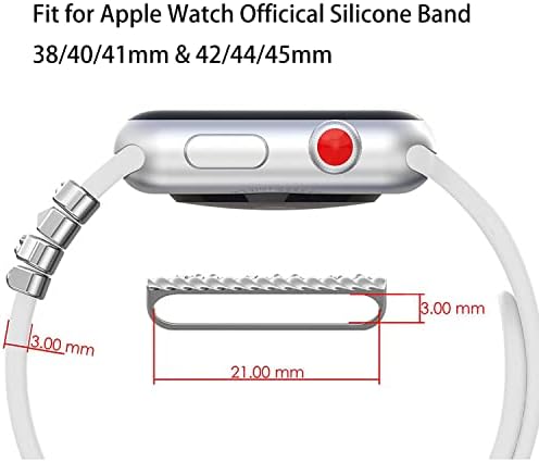 Almnvo Bands Charms компатибилен со Apple Watch Silicone Bands Charms, Модни метални дијамантски декоративни прстени јамки за iWatch, додатоци