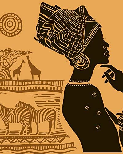 Етнички антички племенски ретро стил wallидна уметност сликање отпечатоци естетска афроамериканка тематска црна жена wallидни уметнички дела