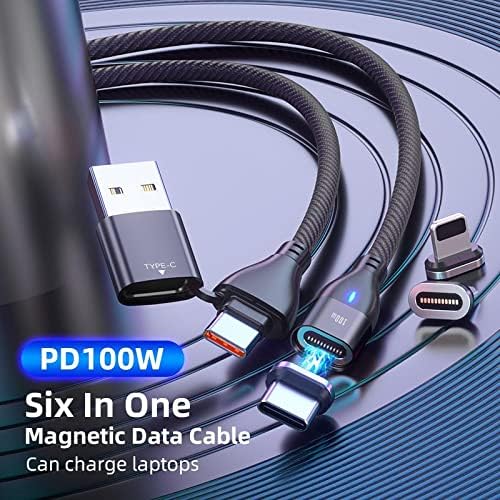 Кабел Boxwave Cable Компатибилен со LG тон бесплатно активен FN7 - MagnetoSnap PD Alchable Cable, Magnet PD 100W кабел за полнење USB Type -C микро USB - џет црно